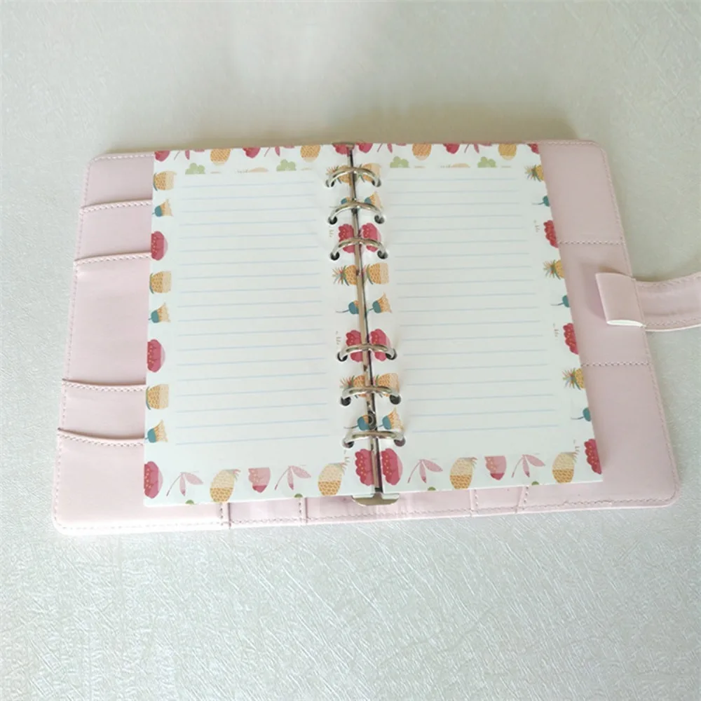 

6 Hole A5 A6 A7 Loose Leaf Refill Paper 40 Sheets Flower Inner Refill Spiral Binder Paper Line Indexing Cards