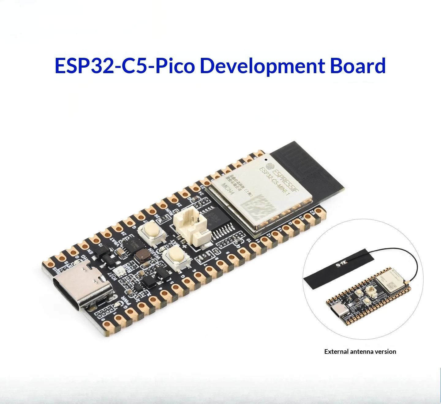 ESP32-C5 Development Board, Dual-Band 2.4/5GHz WiFi 6, Bluetooth 5 LE, 240MHz RISC-V, 4MB Flash, USB-C, Battery Charging