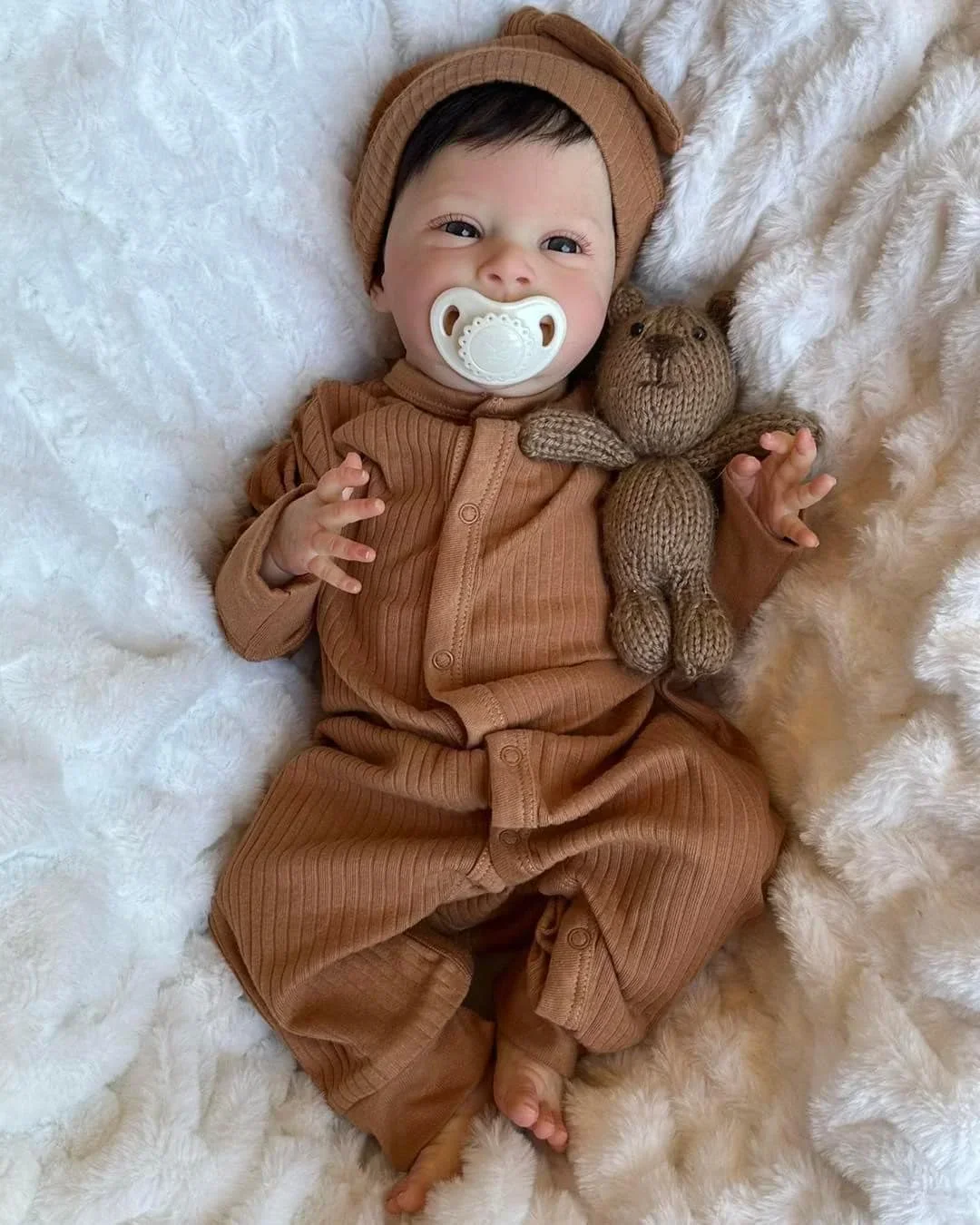 NPK 49CM Newborn Baby Doll Reborn Sebastian Soft Cuddly Body Lifelike 3D Skin with Visible Veins High Quality Handmade Doll