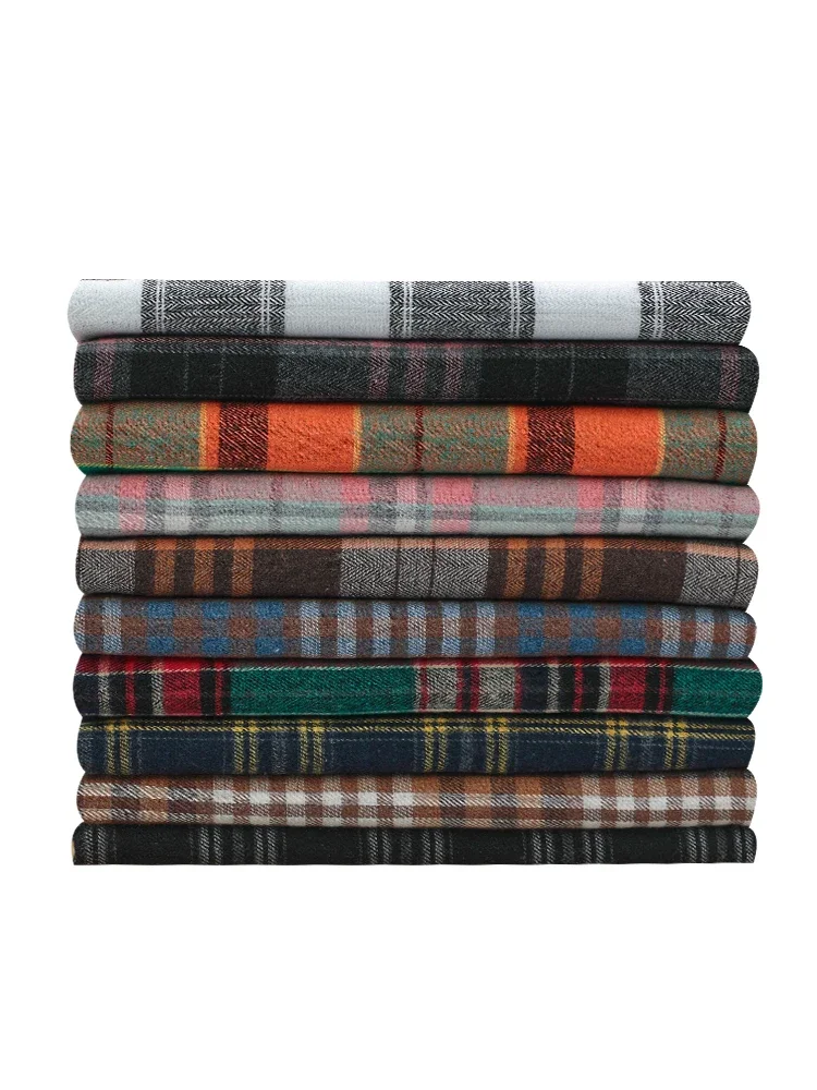 Yarn Dyed Soft Thickening Grinding Wool Plaid Fabric JK Clothing Shirt Skirt Jacket Pants Check Cloth DIY Apparel Sewing Fabrics