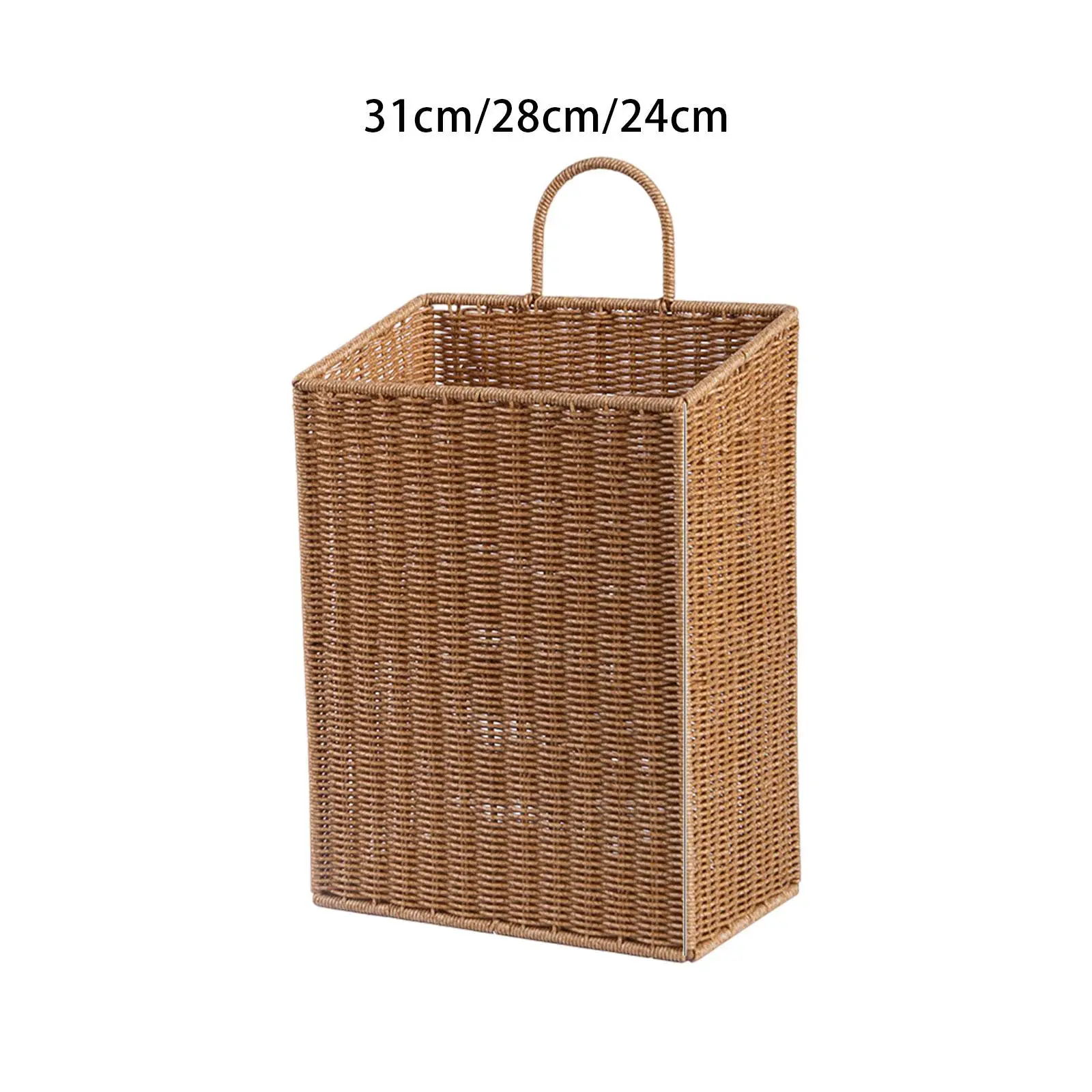 Storage Basket with Handle Home Decor Crafts Space Saving Storage Container for Books Magazines Laundry Living Room Dining Room