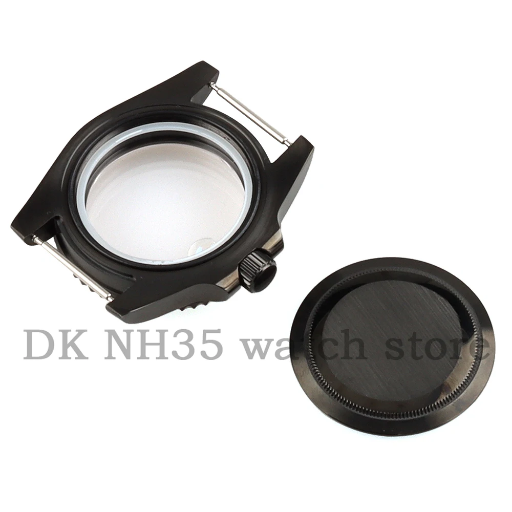 40mm High-Quality Black Watch Case Sapphire Glass Men's Watch Case Fit Submariner NH35 NH36 Movement 28.5mm Dial Watch Parts