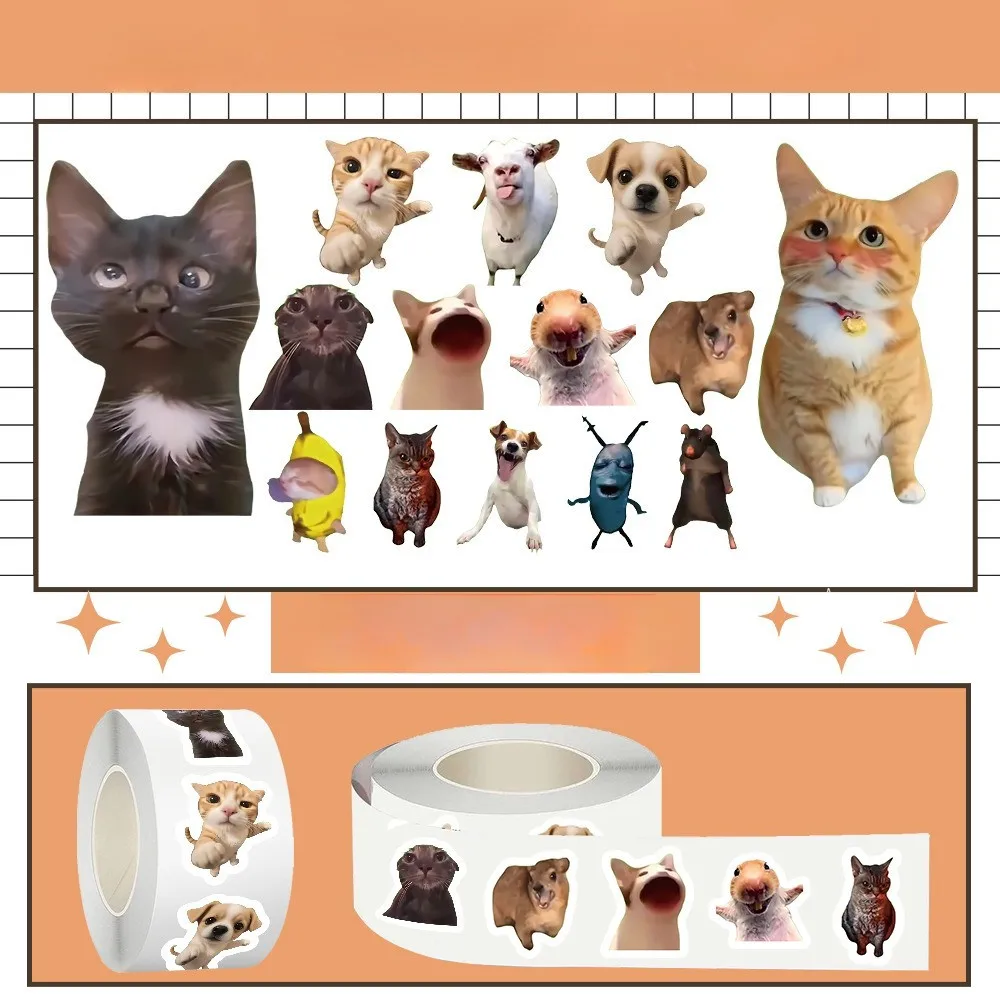 500 Pieces Animal Meme Stickers - Cute Decorative Decals for Notebooks, Phone Cases & Laptops Papery Pop Store