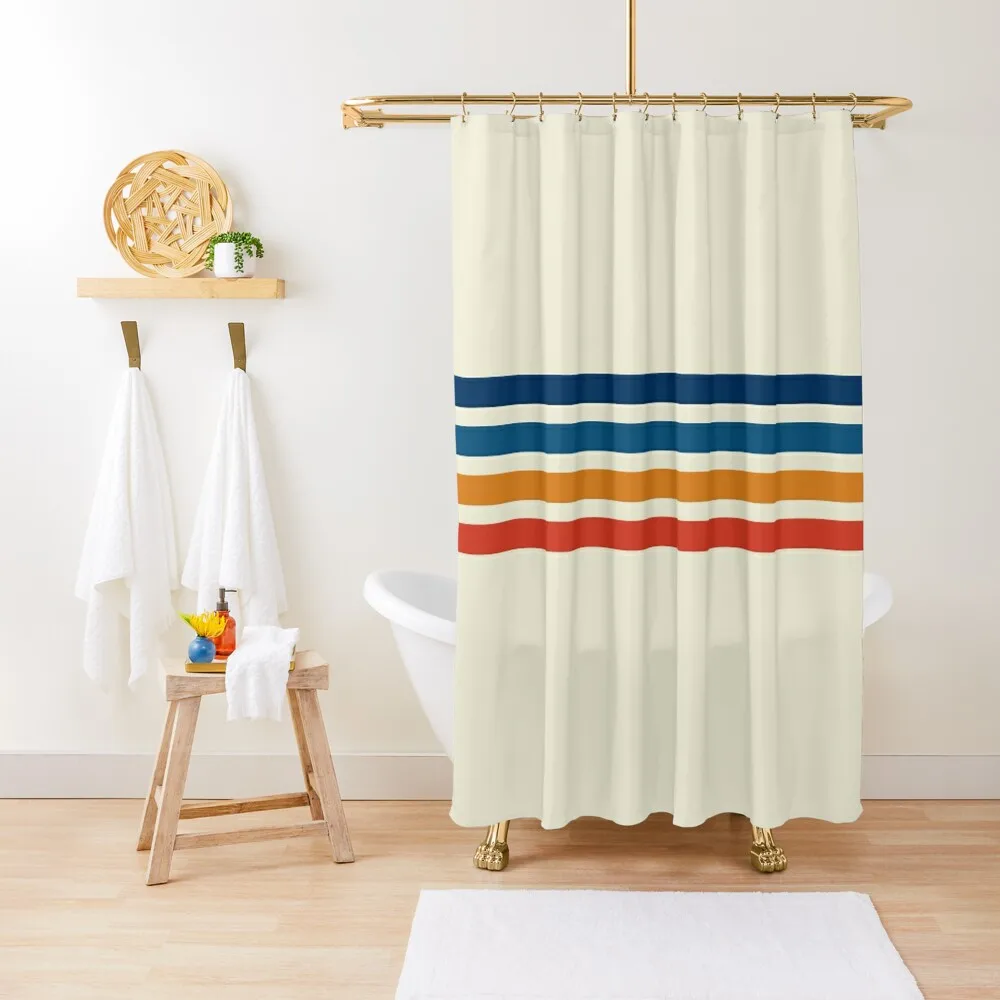 

Retro Vintage Summer Stripes Shower Curtain Toilet Accessories Bathroom Shower Set For Bathroom Bathroom Deco Curtain