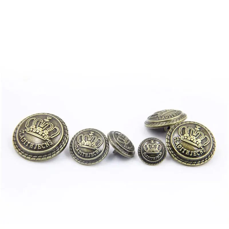 Vintage-Kronen-Rundknöpfe aus Metall für Mäntel, Anzüge, Windjacken, Herren- und Damenbekleidung, Jacken, kleine Knopfverschlüsse, Zubehör, 10 Stück – Detail 6