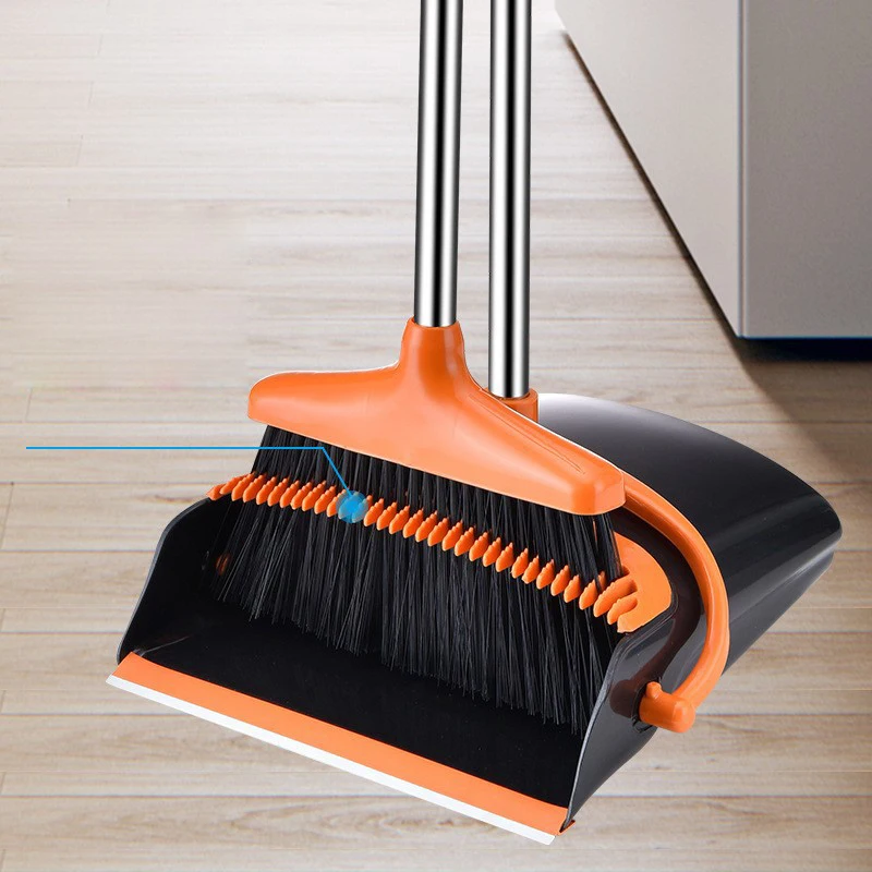 

High Quality Dust Broom Home Cleaning Garbage Scoop To Sweep and Dustpan Set Floor Brush Squeeze Mop Pan Trash Shovel Grabber