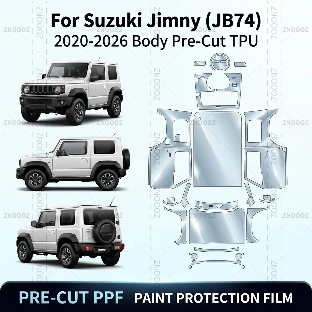 For Suzuki Jimny (JB74) 2020-2026 Body Pre-Cut TPU PPF Paint Protection Kit, Self Full Vehicle Glossy Clear Matte Black