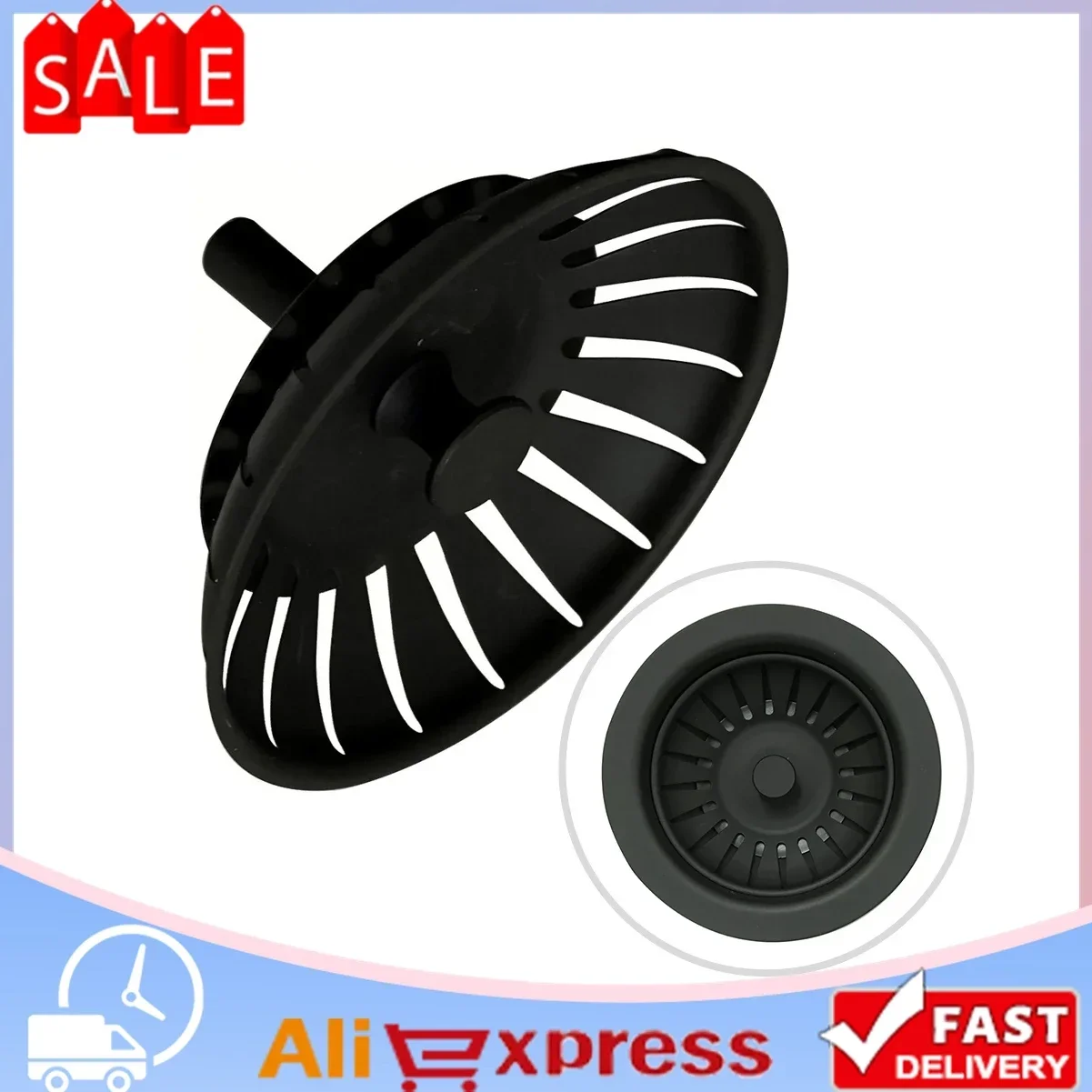 

78 мм черная сменная пробка для сливного фильтра для кухонной раковины, слив для раковины, пробка из нержавеющей стали, кухонные инструменты