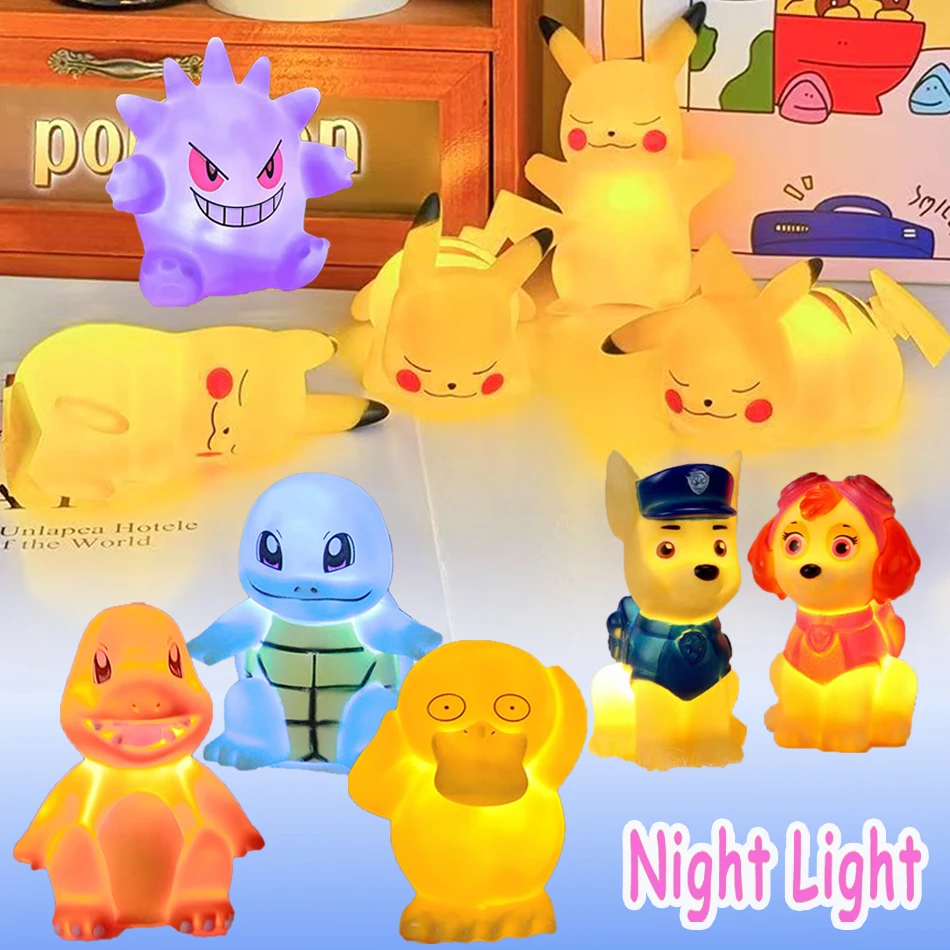 1-4 Stück Figuren Pokemon Nachtlicht Gengar Modell Scheinwerfer Puppe Dämon Spielzeug Halloween Geschenk Kinder kreative Sammlung helle Spielzeuge