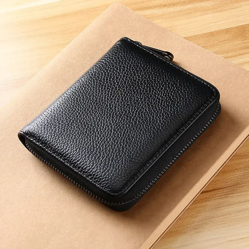 Tarjetero de cuero PU de gran capacidad, Cartera de lujo para hombre y mujer, organizador con cremallera