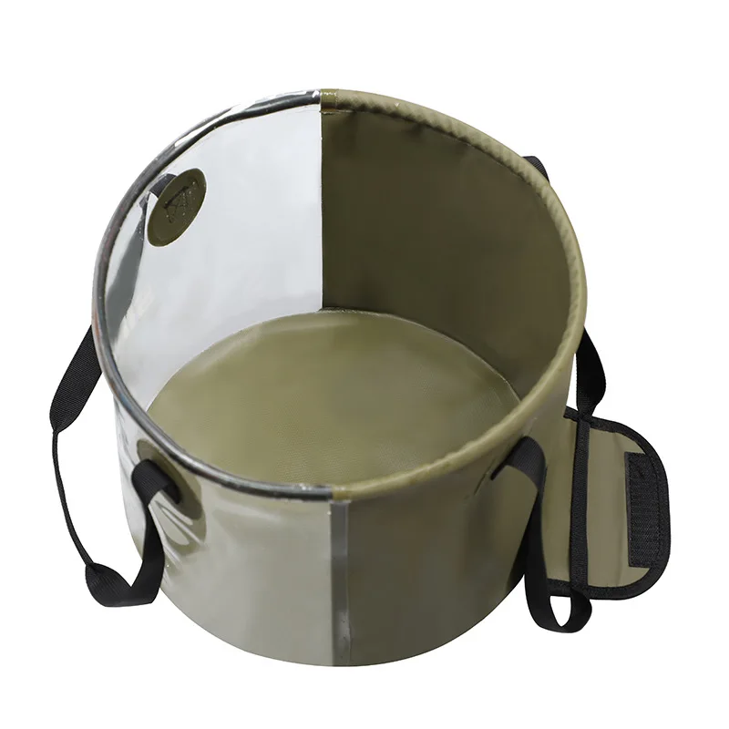 

Outdoor camping bucket fishing bucket translucent portable folding bucket
