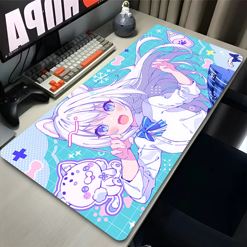 Kawaii Anime girl Mouse pad large non-slip computer accessories keyboard pad gamer desk pad PC carpet Anime Game Mousepad XL XXL