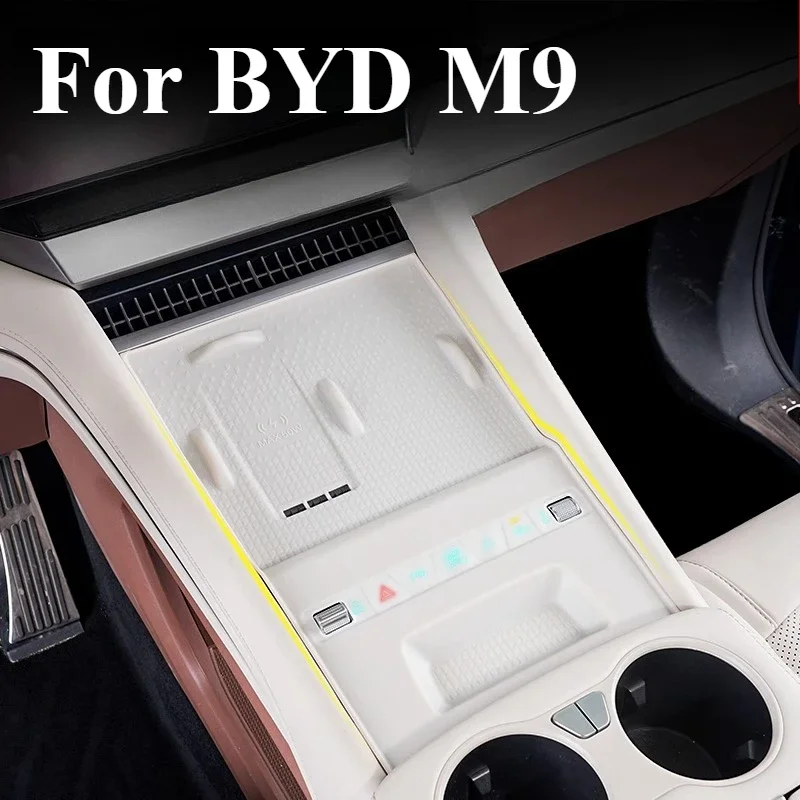 

For BYD M9 Central Control Wireless Charging Silicone Pad Interior Button Panel Anti-skid Decoration Special Product