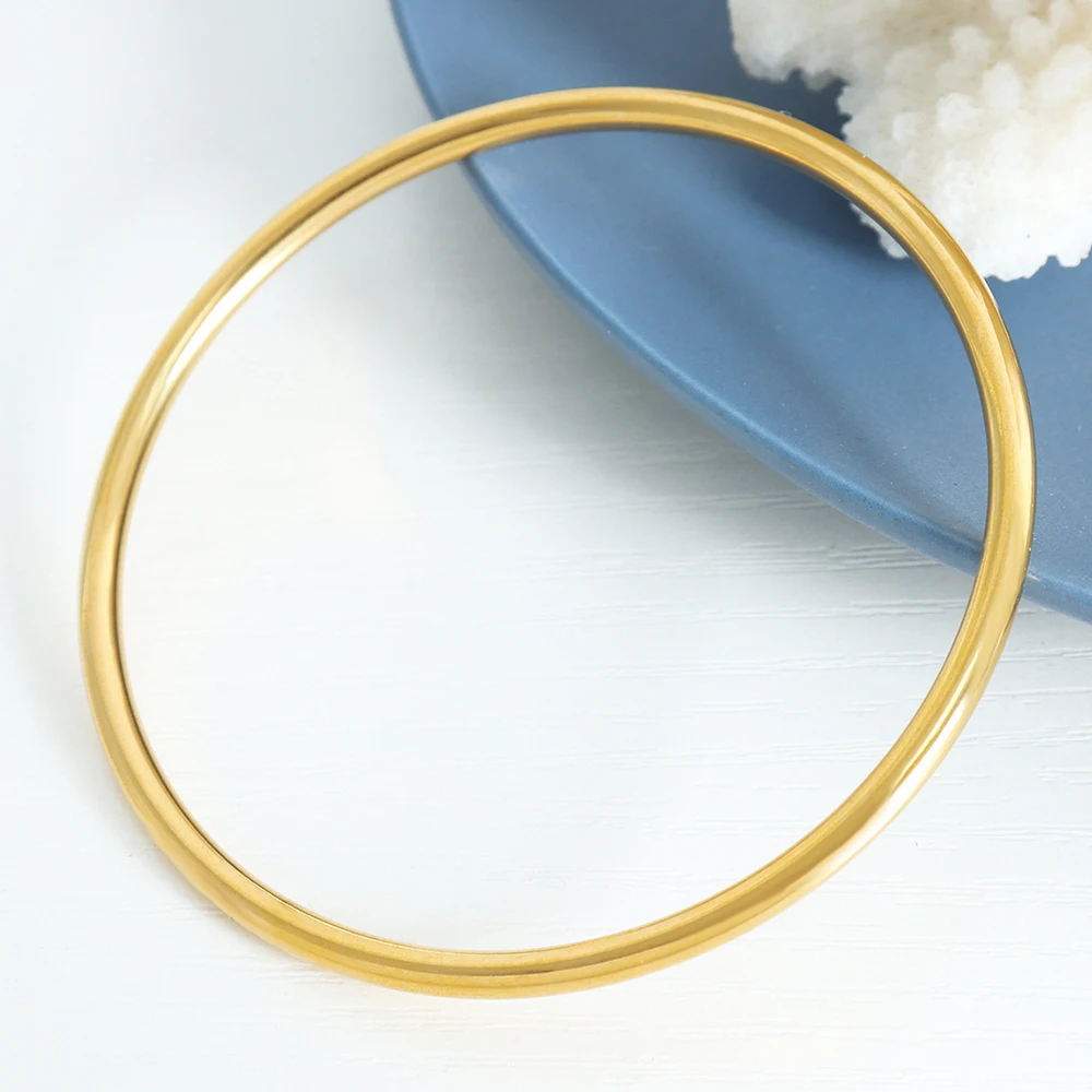 Minimalist Bracelet Bangles In Stainless Steel 18K Gold Plated Waterproof Rust-proof High Quality Bracelets Bangle For Women