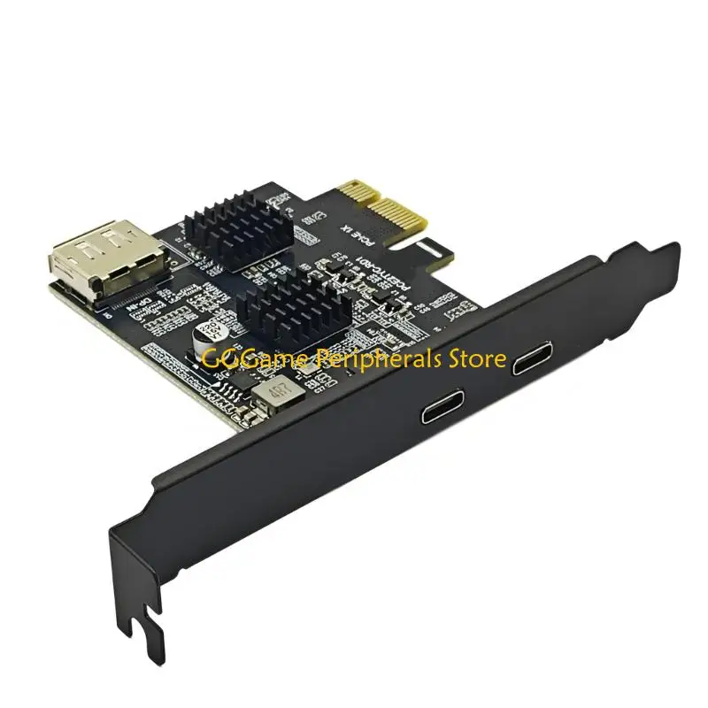 U55B PCIe Expansion Card with Two Type C Connectors and 4K Video Input 5Gbps