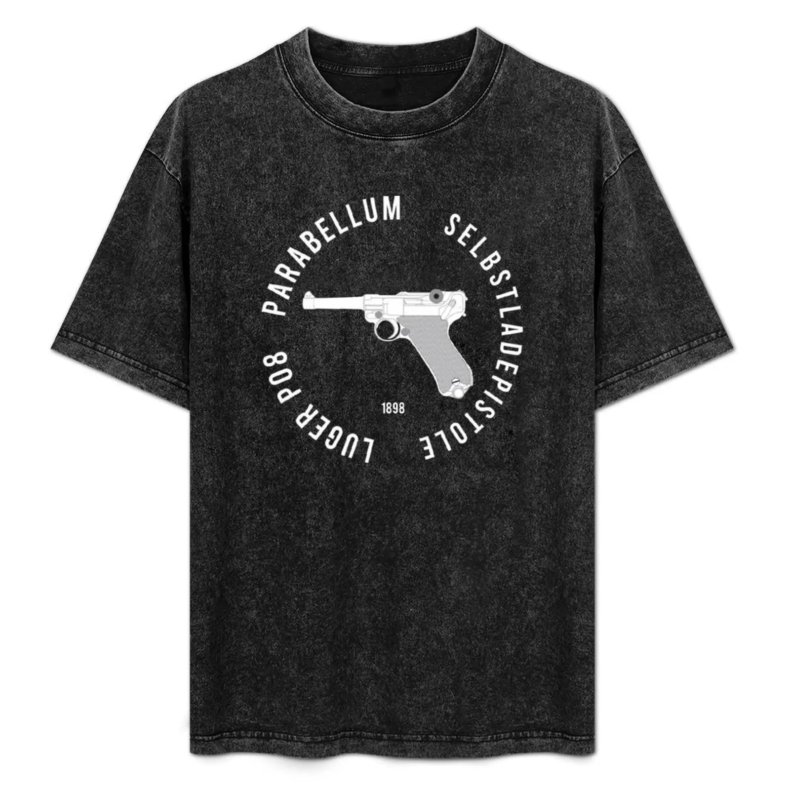 Para los amantes de las armas! Camiseta Parabellum Luger P08 sin planchar, informal, de manga corta