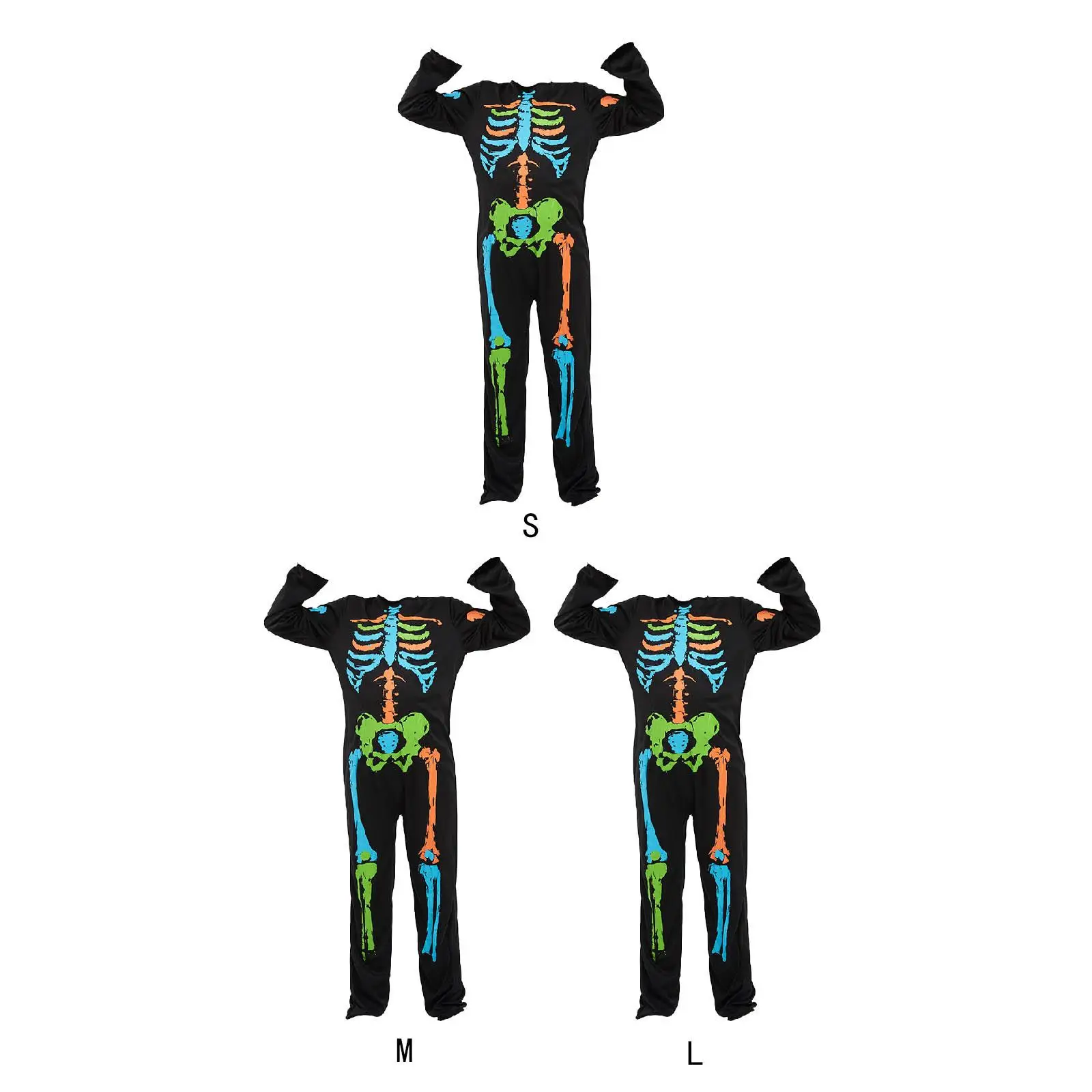 Disfraz de esqueleto de Halloween para niños, decoración de Cosplay, novedad, portátil, reutilizable