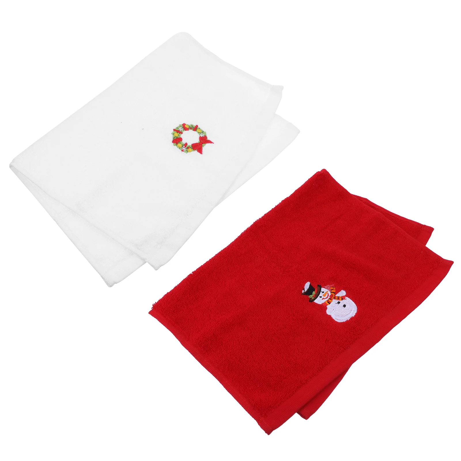 

2Pcs Embroidery Christmas Cotton H Decorative Gift Party Embroidery Towel Favor Fine Needlework Beautiful