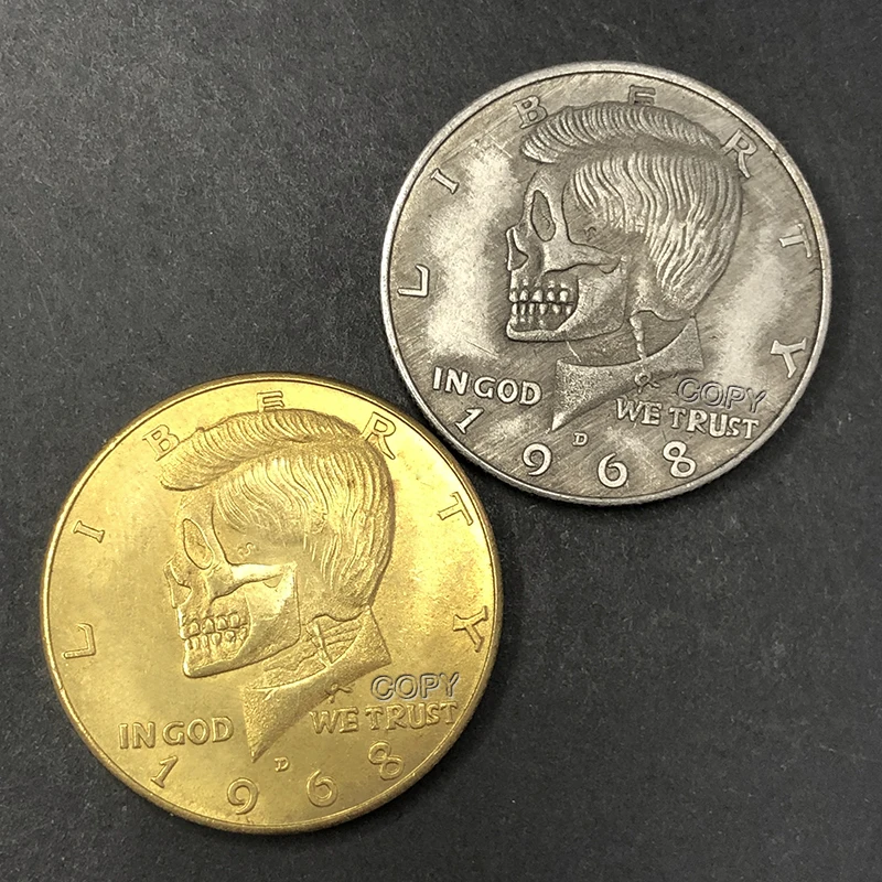 

1968 Phantom Thief Kidd Skull Gold/Silver Coin, collectible replica commemorative medal, home decoration, travel souvenir, gift