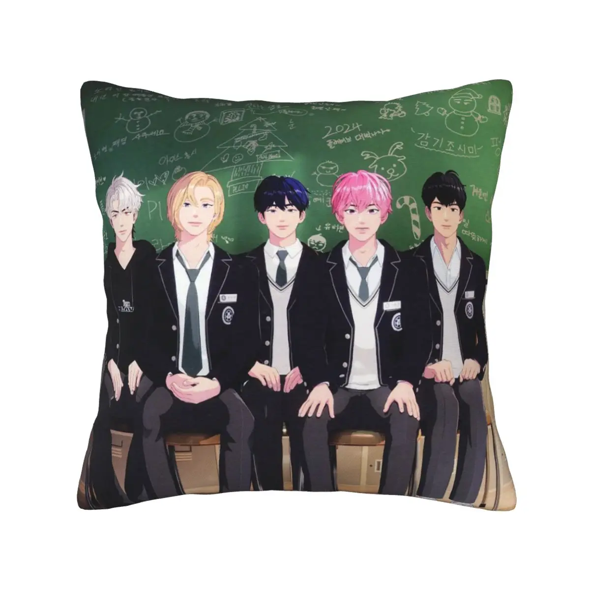 Kpop PLAVE Caligo Pt Square Pillowcase Pillow Cover Cushion Zip Decorative Comfort Throw Pillow for Home Living Room