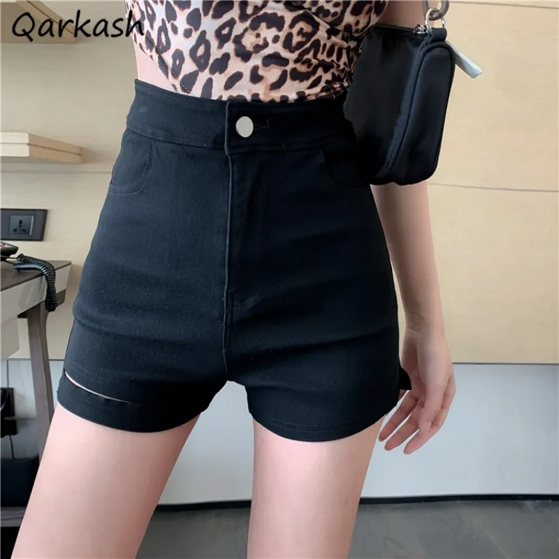 

Denim Irregular Shorts Women Sexy Skinny Solid Streetwear Hollow Out Lady Vintage Night-club Hot High Waisted Korean Style 2023