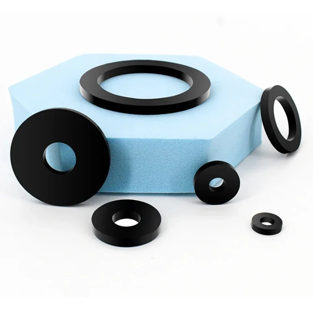 1-10Pcs Thick NBR Rubber Gasket ID 10-102mm Buffer Flat Gasket Shock Absorber Height Increasing Sealing Gasket Oil Resistant