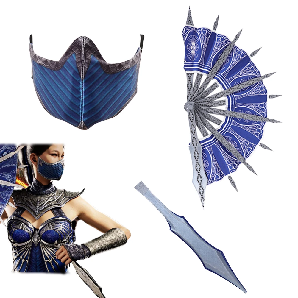 Fantasia MK Kitana Scythes juego Mortal Kombat Cosplay Disfraz accesorios de disfraz mujeres Halloween carnaval accesorios de fiesta regalos