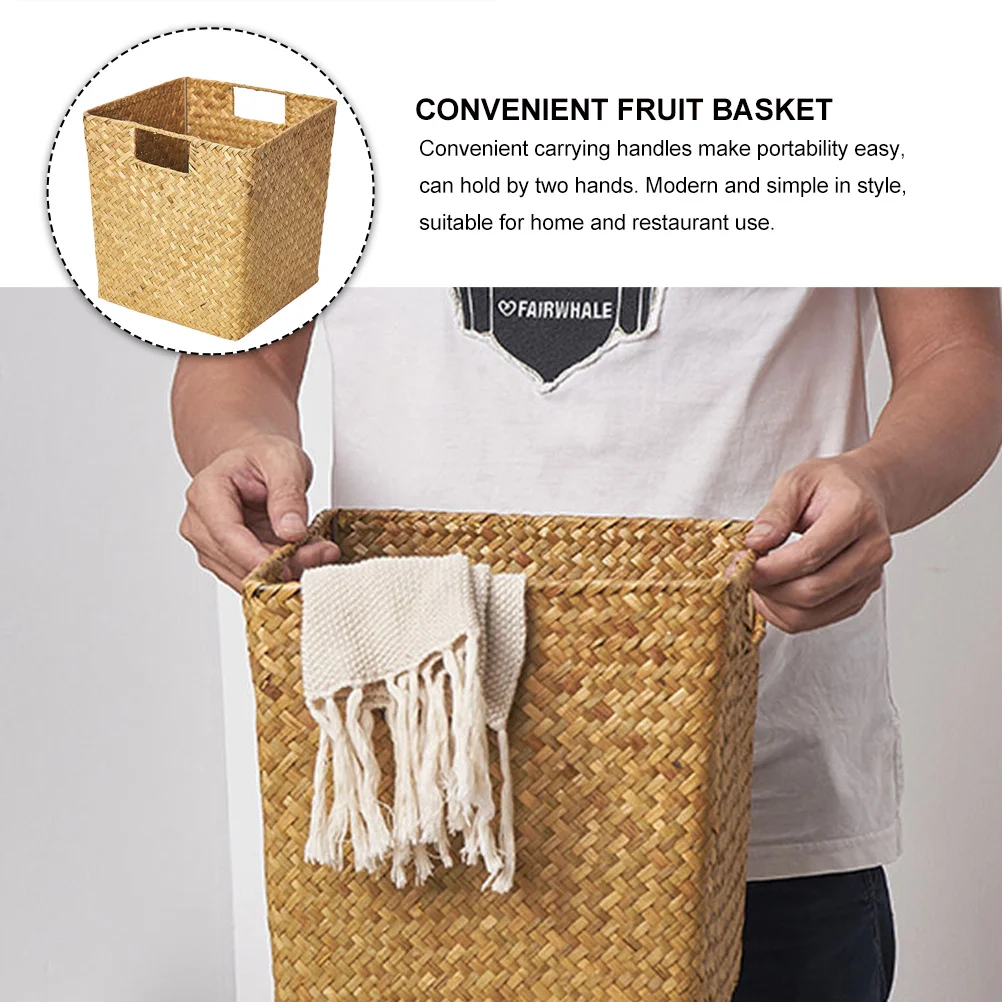 

1Pcs Versatile Yellow Storage Basket Simple Design Multipurpose Kitchen Spice Canned Food Fruit Snack Holder Portable