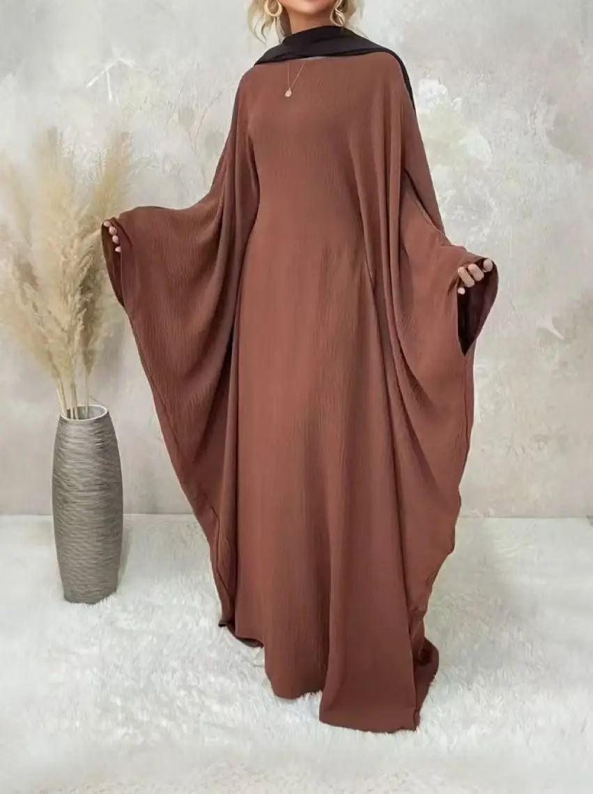 

2025 г., трансграничное длинное женское платье в Дубае на Ближнем Востоке, свободное однотонное платье