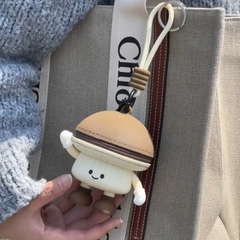 Mushroom pendant cute headphone bag storage bag creative vegetable series cute cartoon doll doll bag pendant