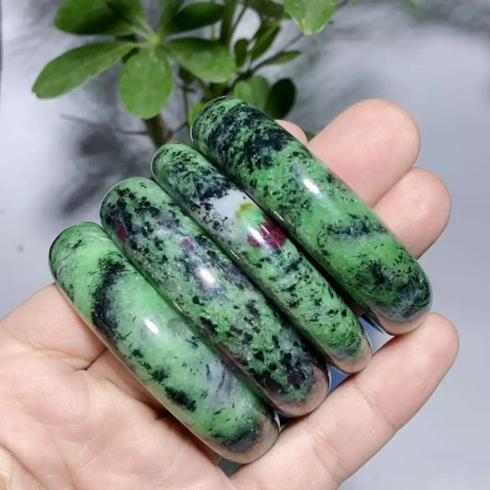 

54-63mm Inner Diameter Natural Epidote Quartz Bangles For Women