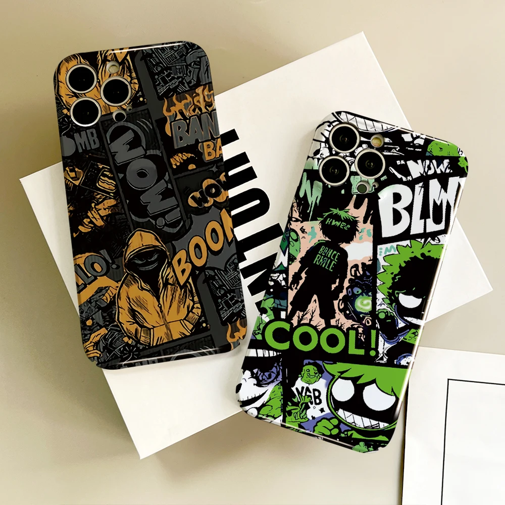 Comic A-Anime B-Boy Cool Color Phone Case For IPhone 16 15 14 13 12 11 Plus Pro Max Mini All-inclusive Tough Personalized Cover