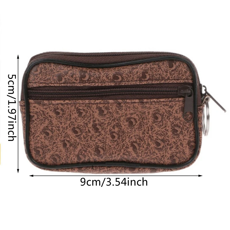 Men And Women's Mini Wallet Coin Purse Fashion Female Car Key Card Bag Unisex Pu With Ostrich Pattern Lock Ladies Ladies key Bag