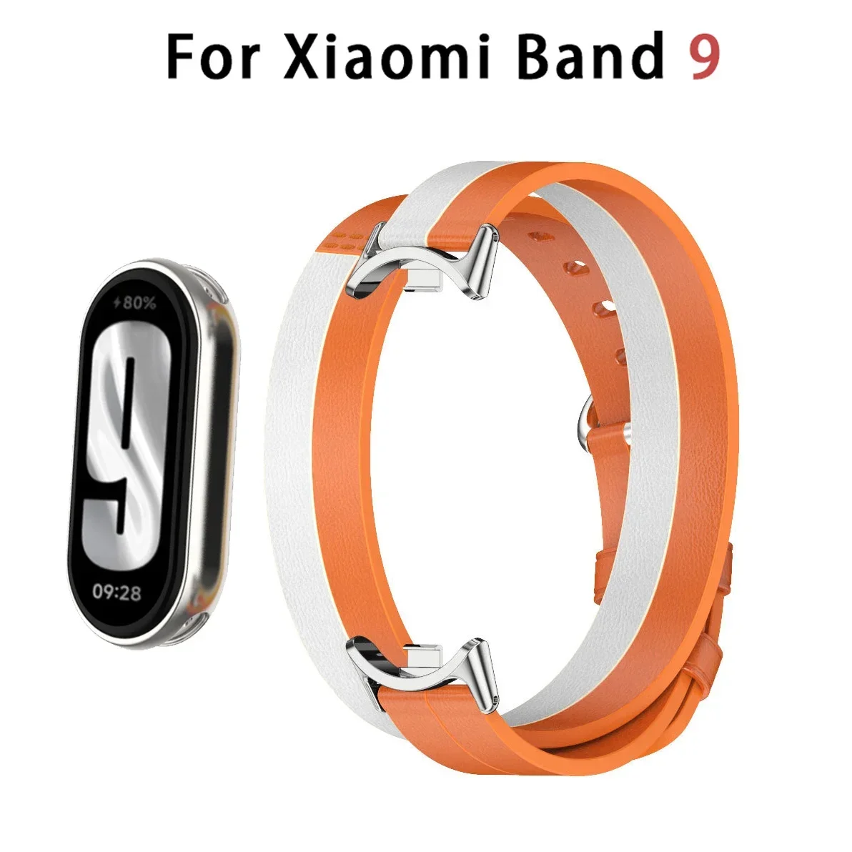 

Leather Double Loop Strap for MiBand 9 Xiaomi Smart Band Fashion Band for Xiaomi Miband 8 NFC Global Version Replace Accessories