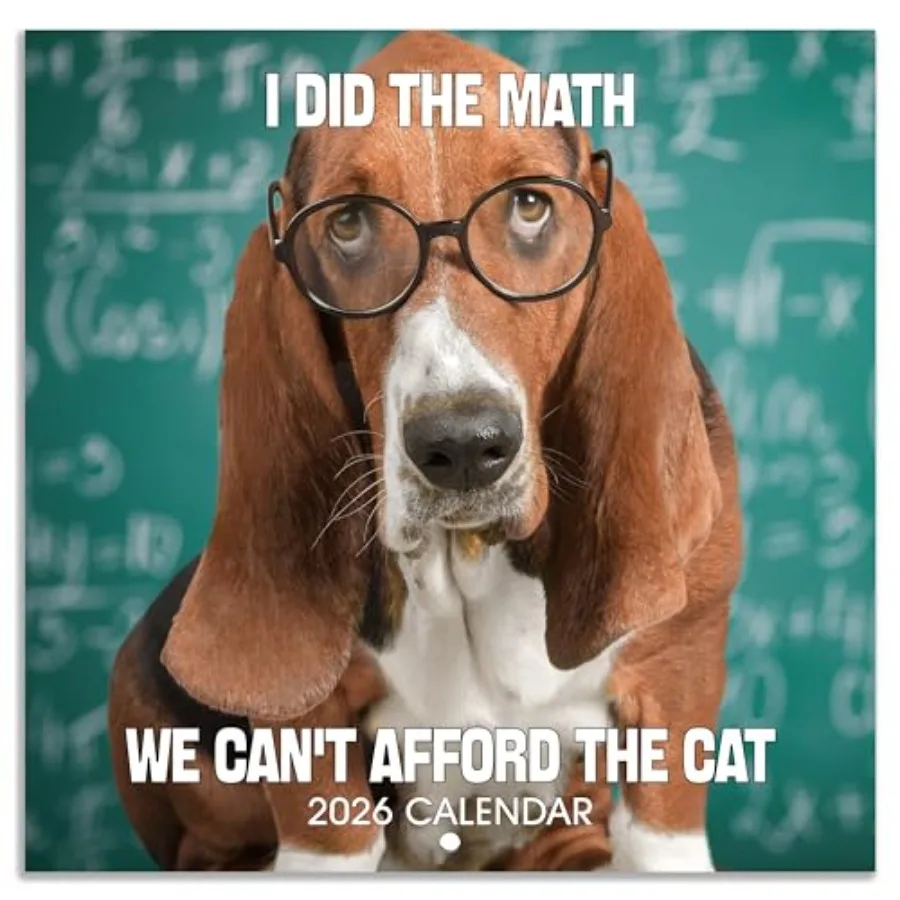 

Настенный календарь на 2026 Настенный календарь с забавными собаками 2026 Н. 2026 декабря 2026 Открытый календарь 12 x 24 дюйма на 12 месяцев Календарь для собак безruled Block