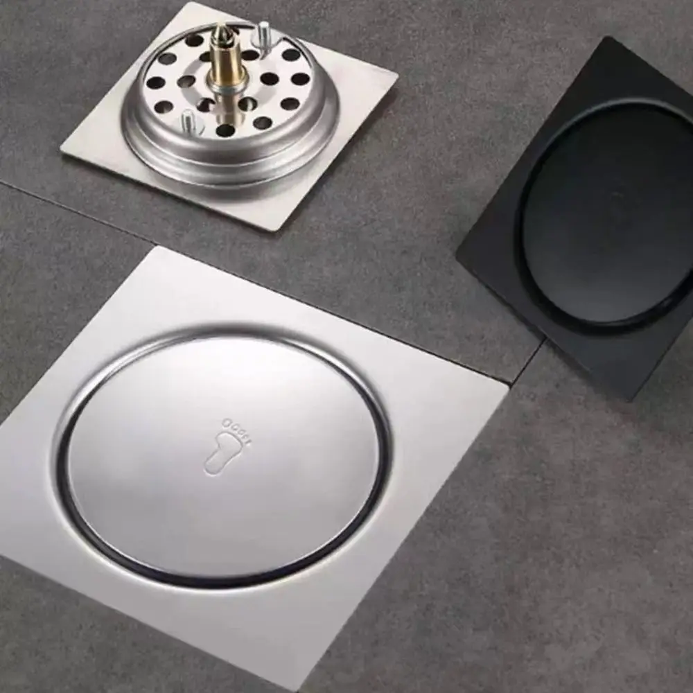 

Removable Square Shower Drain Rust-proof Press Type Bathroom Hair Strainer Waterproof Rubber Gasket Pop-up Drain Filter Kitchen