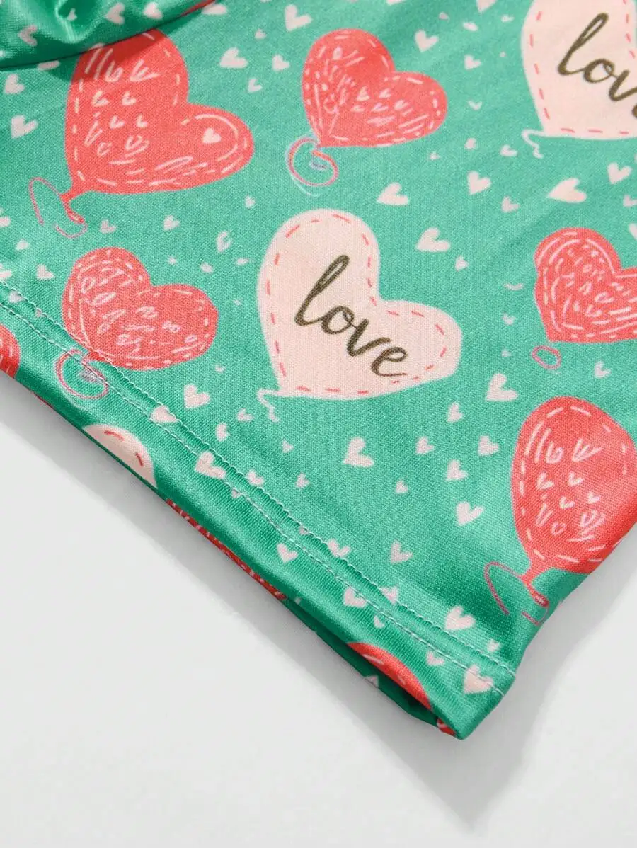4pcs Mens Heart Print Casual Boxer Briefs