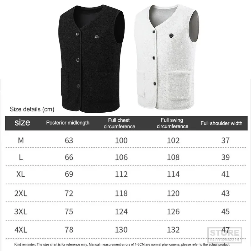 16 Heating Zones Heated Vest for Men Fleece Jacket USB Power Adjustable Temperature Winter Warm Outdoor Hiking Camping