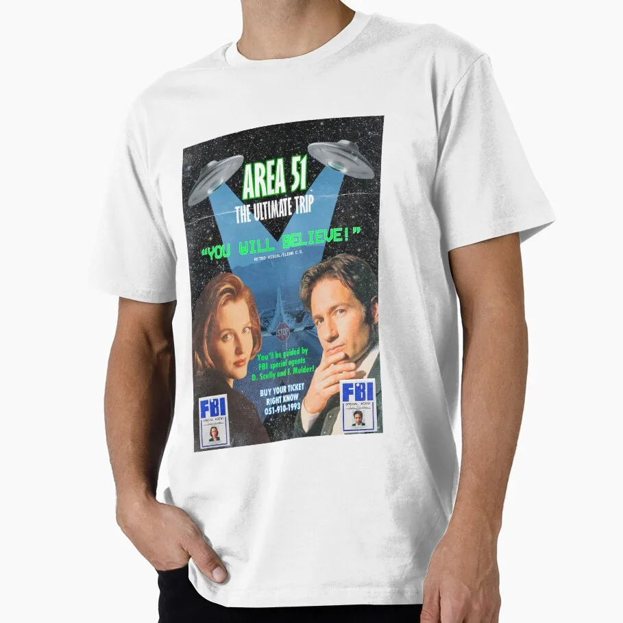 You Will Believe! 80s RetroAlien Sci fi tv series The x files Gift T Shirt 100% cotton print Graphic clothes All size S-6XL Tops