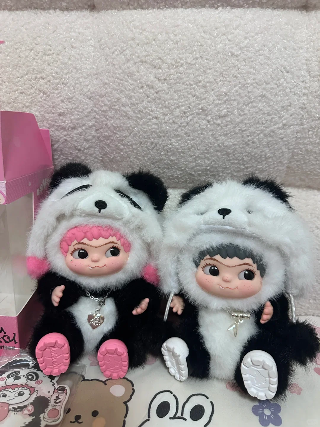 

Новая оригинальная кукла Wakuku Hang Card Kawaii, милая, кролик, ангел, стильная сумка с леопардовым принтом, украшение для девочек