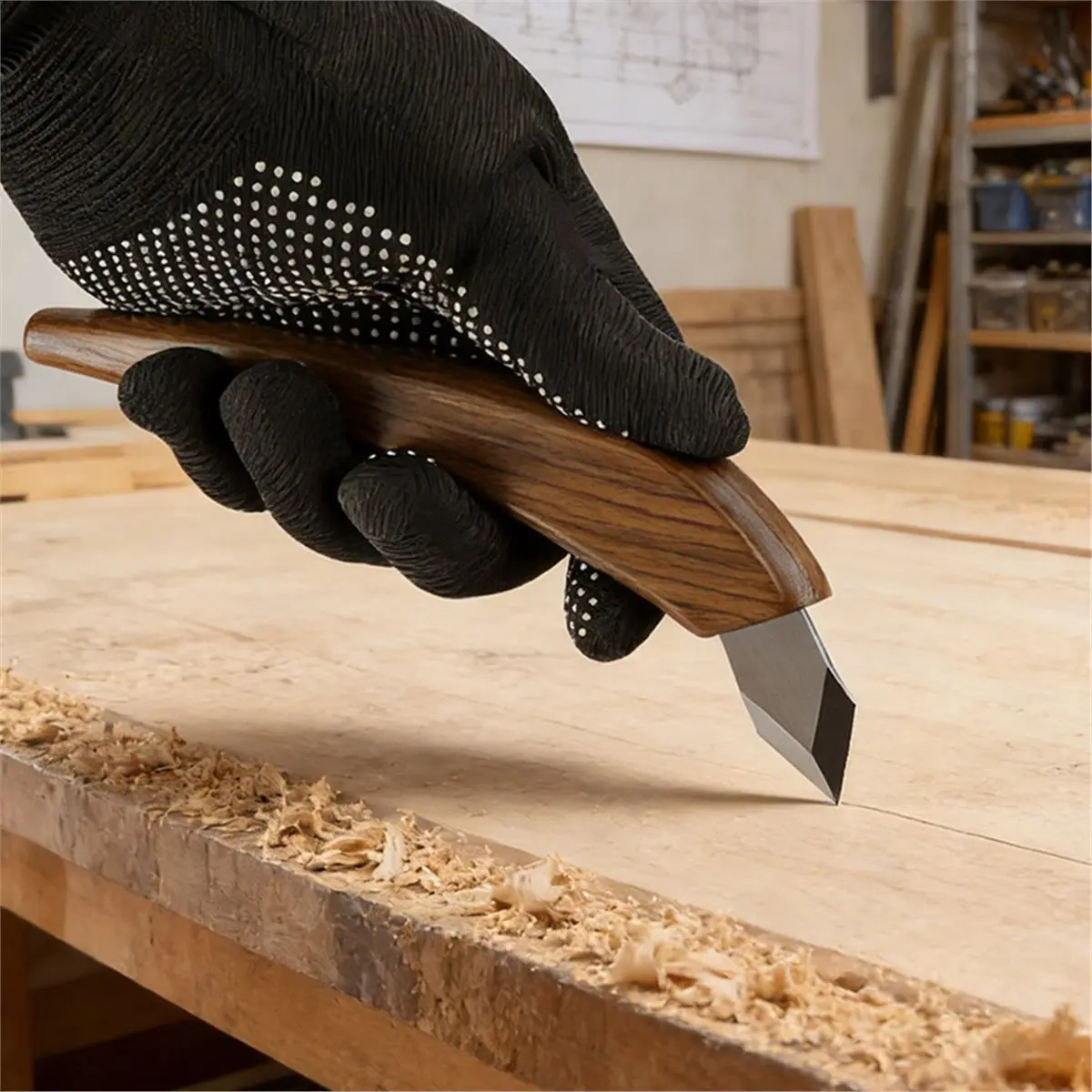 

Ручная резьба по дереву своими руками, резной нож, долото, ручка из орехового дерева, двунаправленная модель для разметки, нож ручной работы