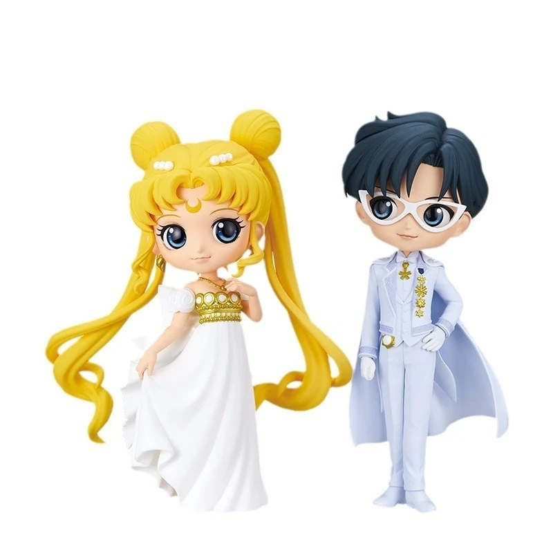 New Genuine Bandai Sailor Moon Model Qposket Toys Super Kaiou Michiru Moon Anime Action Figures Model Assembly Girls Toys Gifts