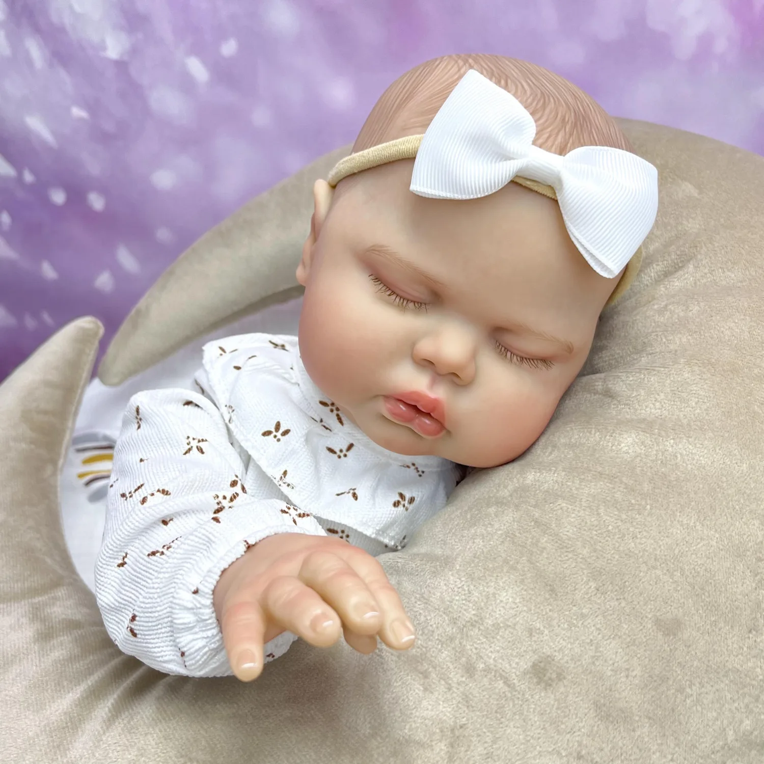 BZDOLL 20Inch 3D Skin With Visible Veins 50CM Fat Reborn Asleep Baby Doll For Kids Vinyl Limbs Cloth Body Lifelike Birthday Gift