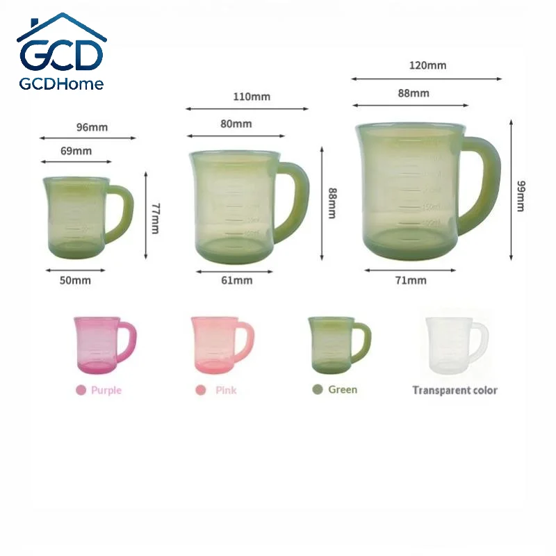 Silicone Graduated Cup, Silicone Water Cup And Measuring Cup, Anti-Drop Water Cup, Outdoor Water Cup, Visible Dual-Scale Liquid