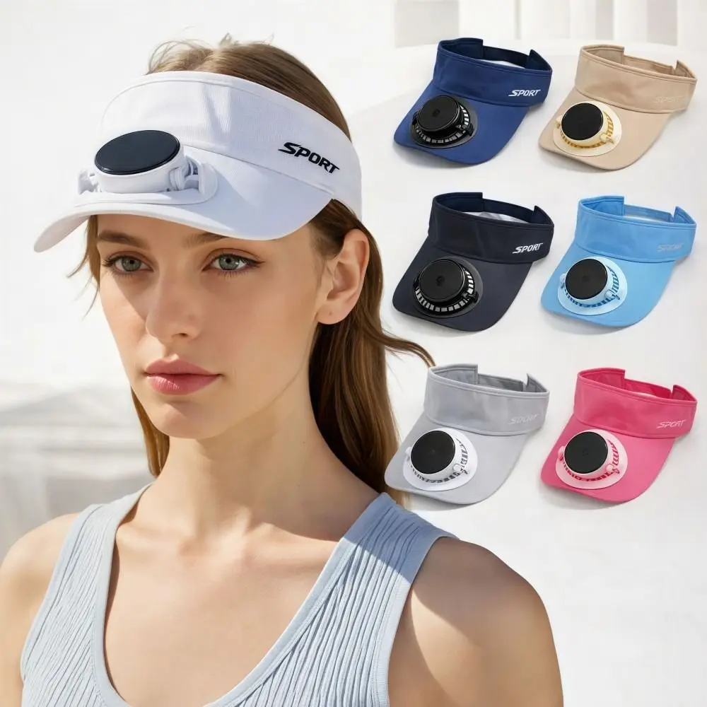 Quick-drying Solar Fan Sun Visors Hat 300mA UV Protection Unisex Sun Hat USB Charging Adjustable Baseball Cap Summer Outdoor