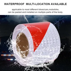 10cmx10m Red White Left Right Strips Shinny Reflector Stickers Warning Sign Conspicuity Reflective Marking Tapes For Road Safety