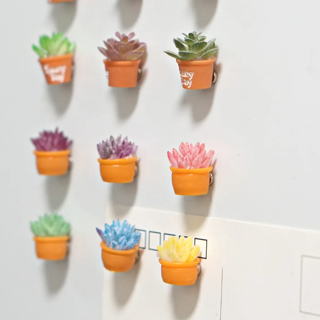 6pcs Plants Fridge Magnets Photo Memo Magnetic Stickers for Refridgerator Kitchen Home Decorations Chalkboard Creative Gift