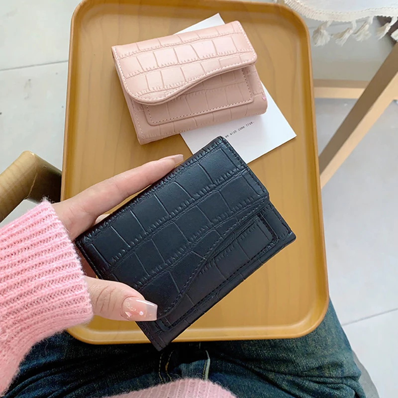 Women Mini Wallet Purse Female Short PU Leather Multi colormulti-compartment zippered coin purseFashion Multiple Card Positions
