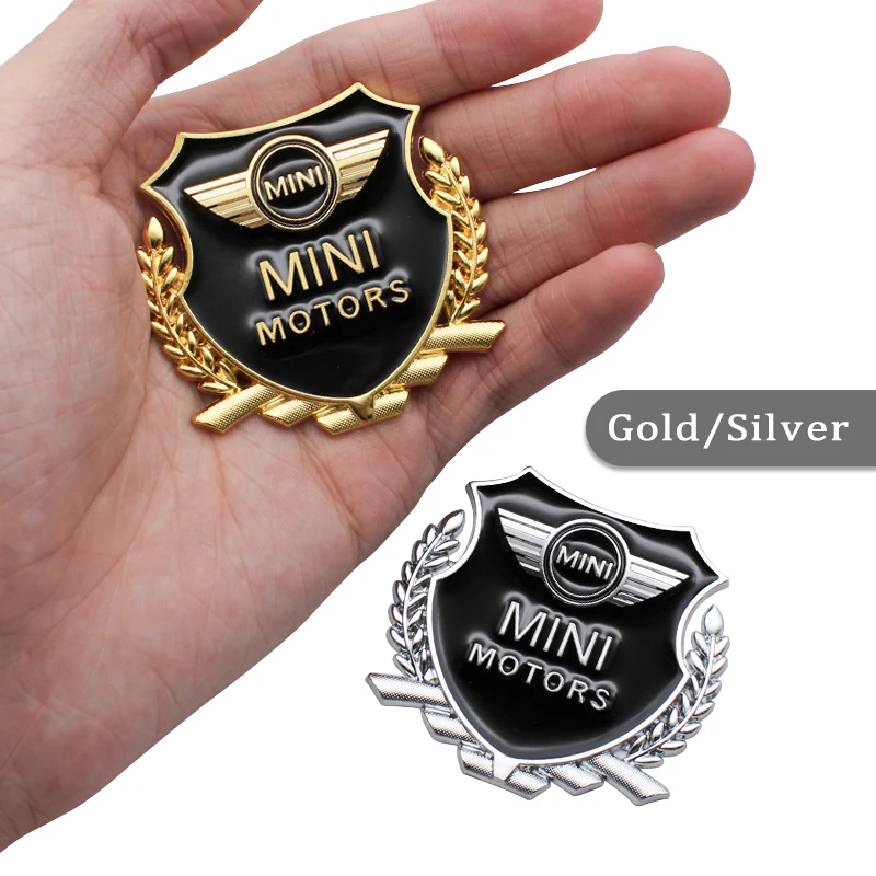 2PCS Car Styling 3D Metal Stickers Car Body Trunk Emblem Badge Decals For MINI Cooper One S R50 R53 R56 R60 F55 F56 Accessories