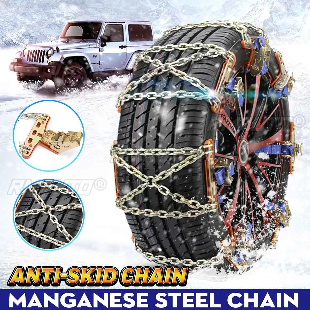 Universal Steel Truck Car Wheels Tyre Tire Snow Ice Chains Belt Winter Anti-skid Vehicles SUV Wheel Chain Mud Road Safe Safety